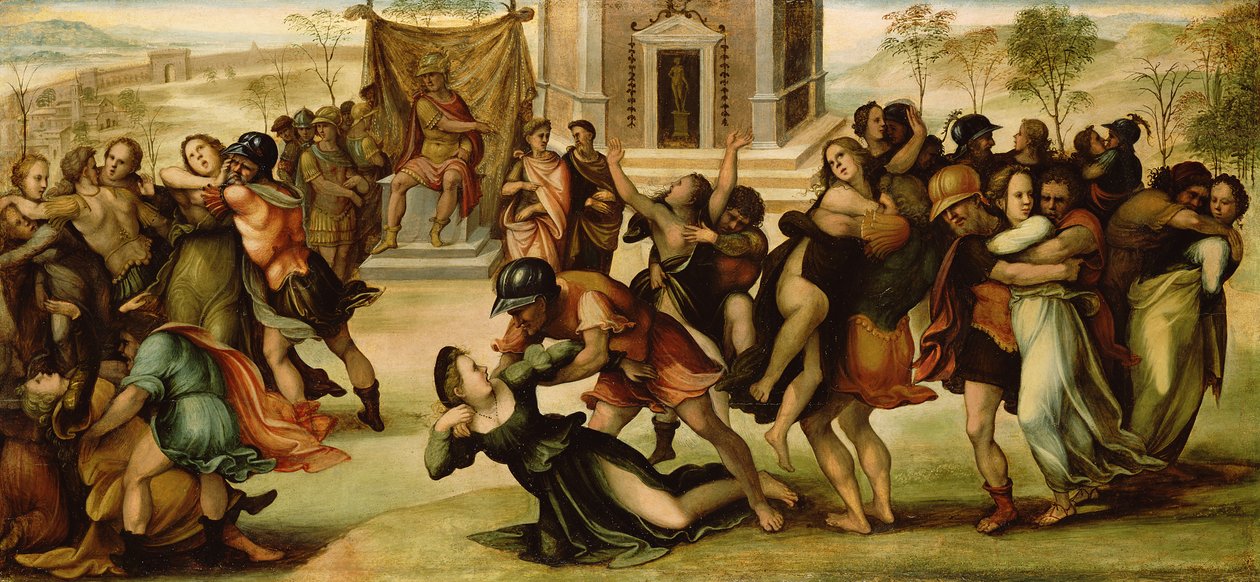 Sabinernas våldtäkt, ca 1520 av Girolamo del Pacchia
