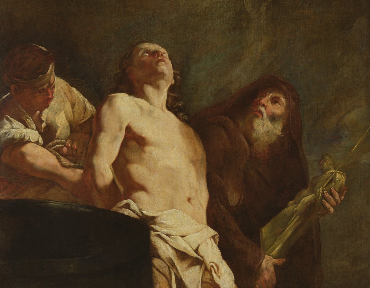Johannes evangelistens martyrskap, ca 1730 av Giulia Lama
