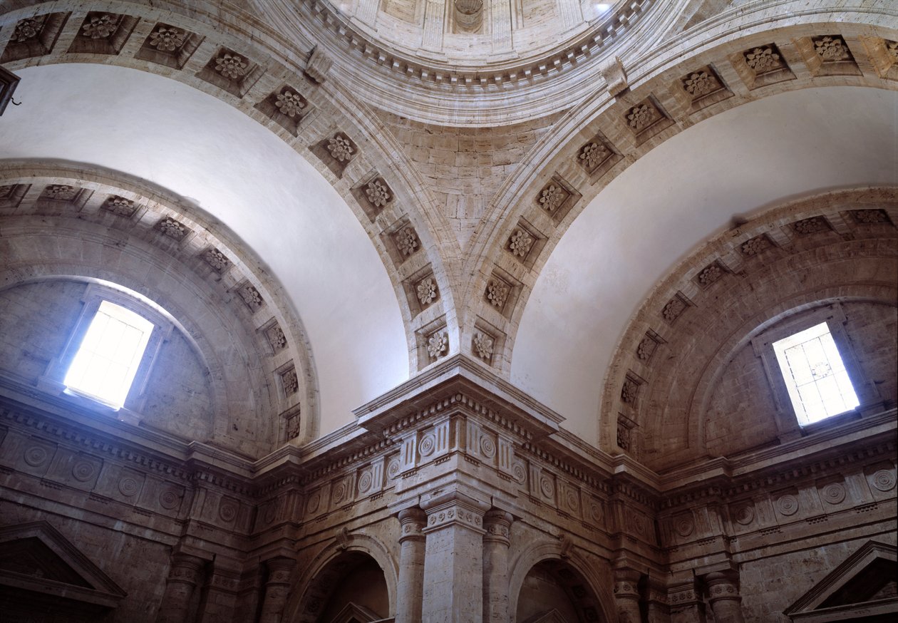 Interiörvy av kyrkan San Biagio (1518-1545) av Giuliano Giamberti da Sangallo