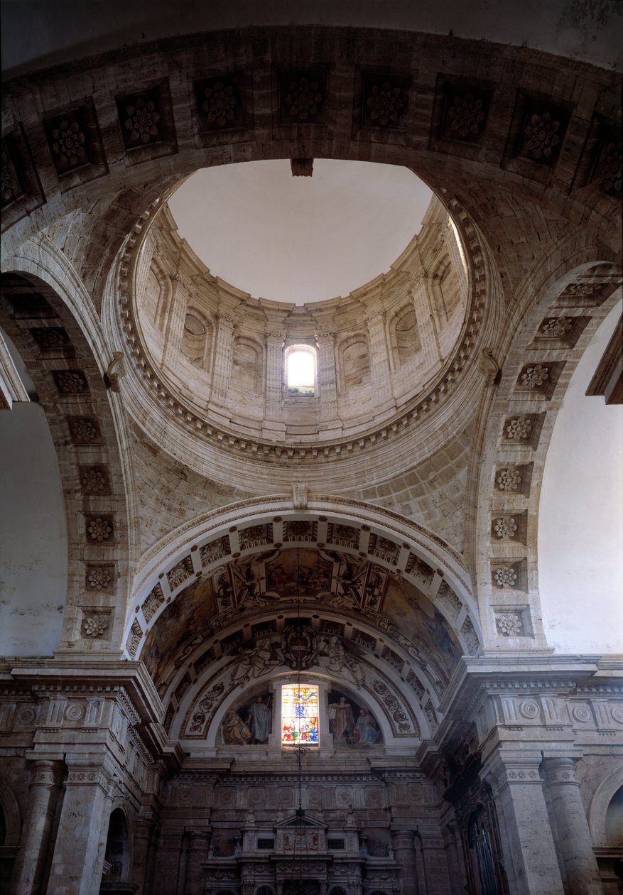 Interiörvy av kyrkan San Biagio (1518-1545) av Giuliano Giamberti da Sangallo