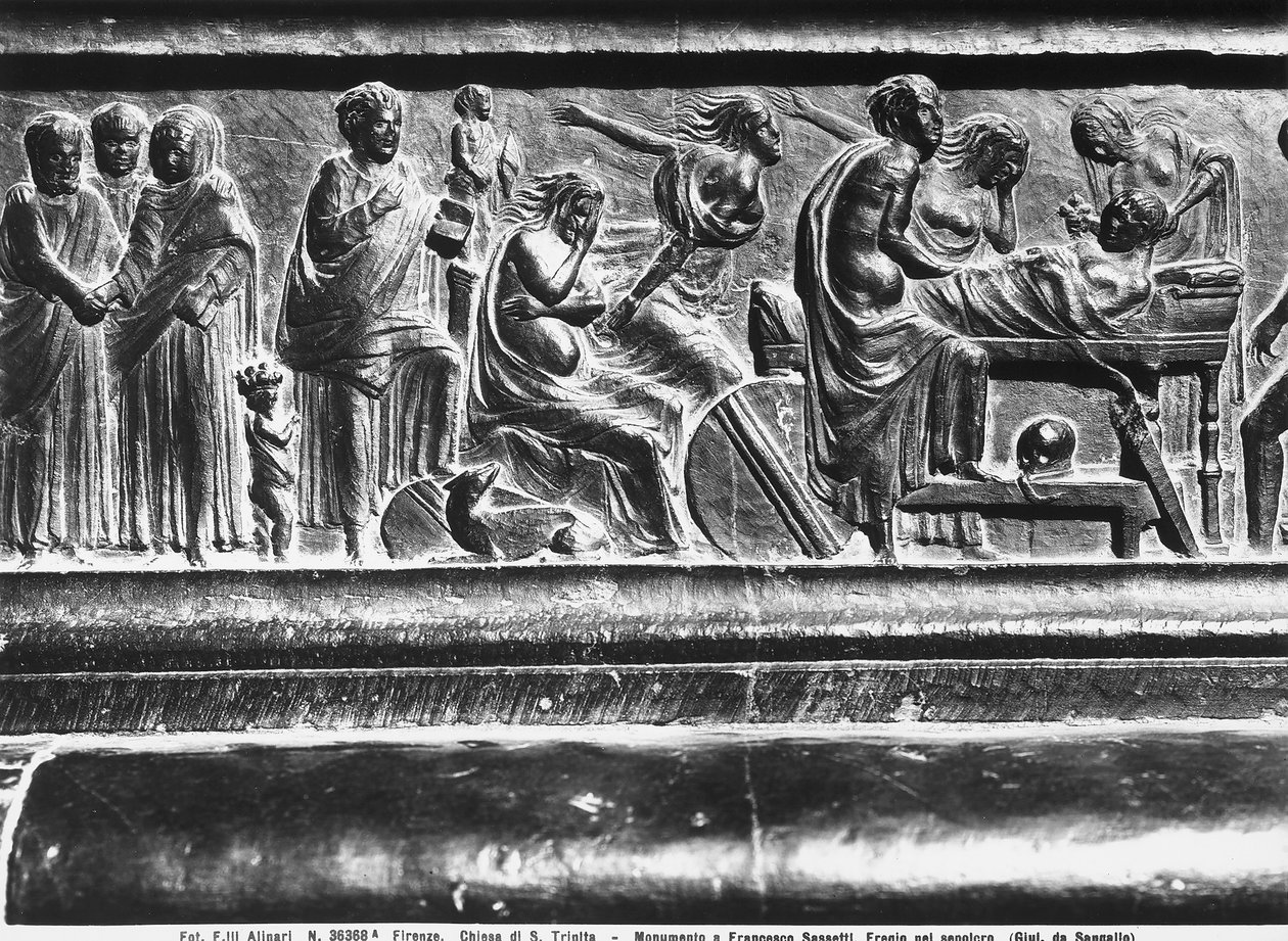 Relief från monumentet till Francesco Sassetti, Santa Trinita, Florens, ca 1472-1516 (marmor) av Giuliano Giamberti da Sangallo