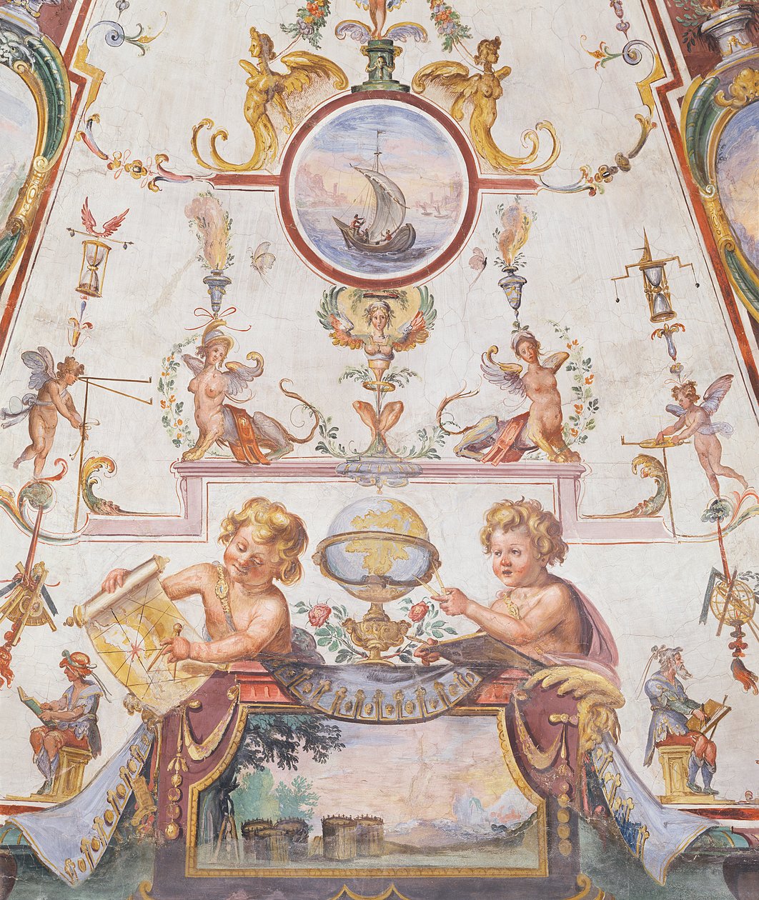 Takpanel från Stanzino delle Matematiche (fresk med tempera) (se 254071-254073) av Giulio Parigi