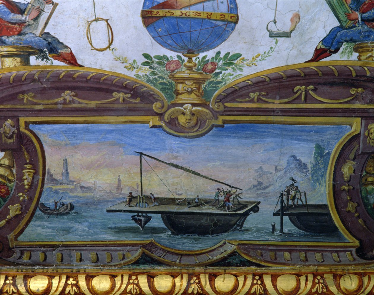 Anordning för muddring av havet, Stanza della Mattematica, 1587-1609 av Giulio Parigi