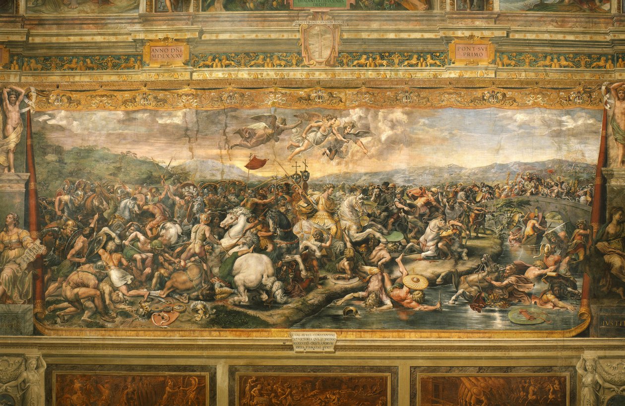Batalla de Puente Milvio av Giulio Romano