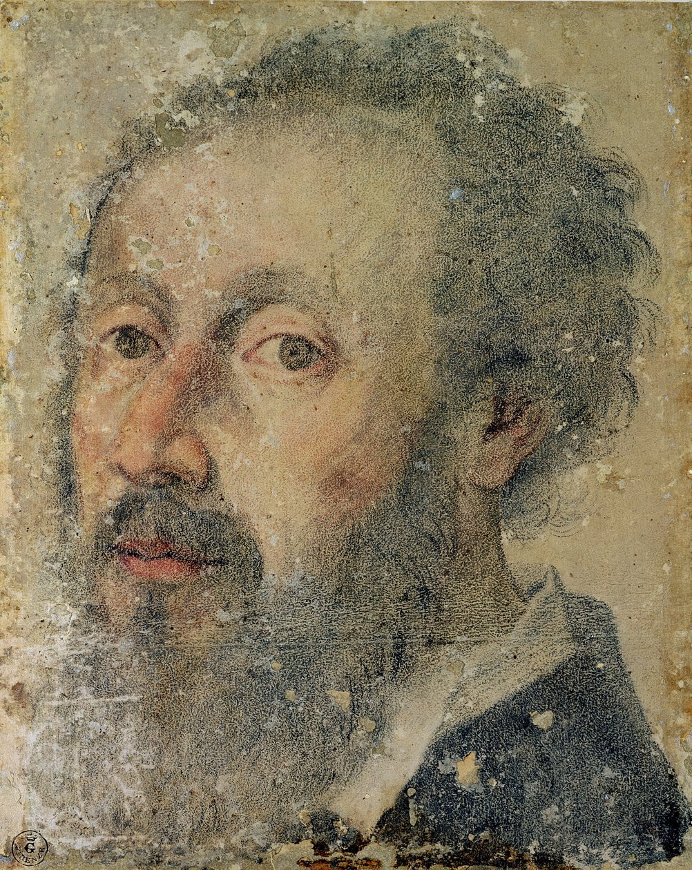 Självporträtt (pastell på papper) av Giulio Romano