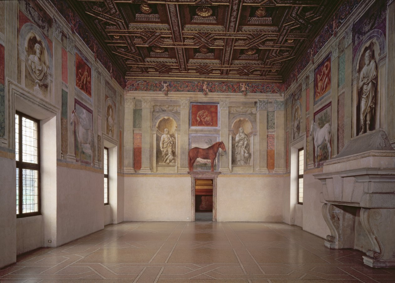 Vy över Sala dei Cavalli, 1528 av Giulio Romano