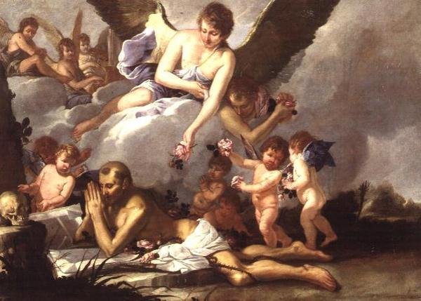 Självförödelse av St. Francis av Giulio (attr. to) Carpioni