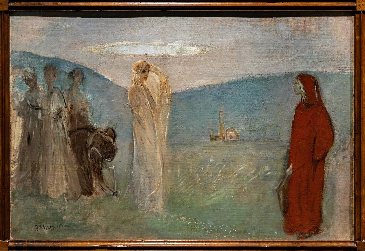 Dante och Beatrice av Giulio Aristide Sartorio