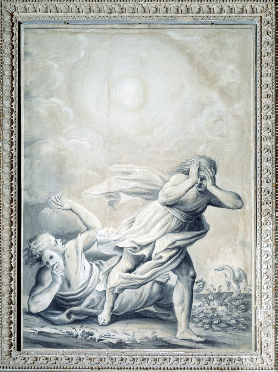 Allegori om sanningen som avslöjar sakers väsen och skämmer bort bedrägeriet och förräderiet (Målning, ca 1820-1826) av Giulio Ballino