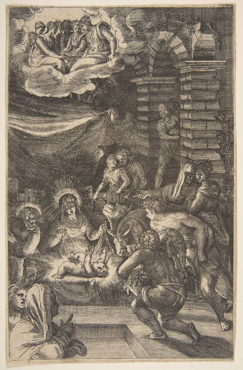 Tillbedjan, ca. 1550-65. av Giulio Bonasone