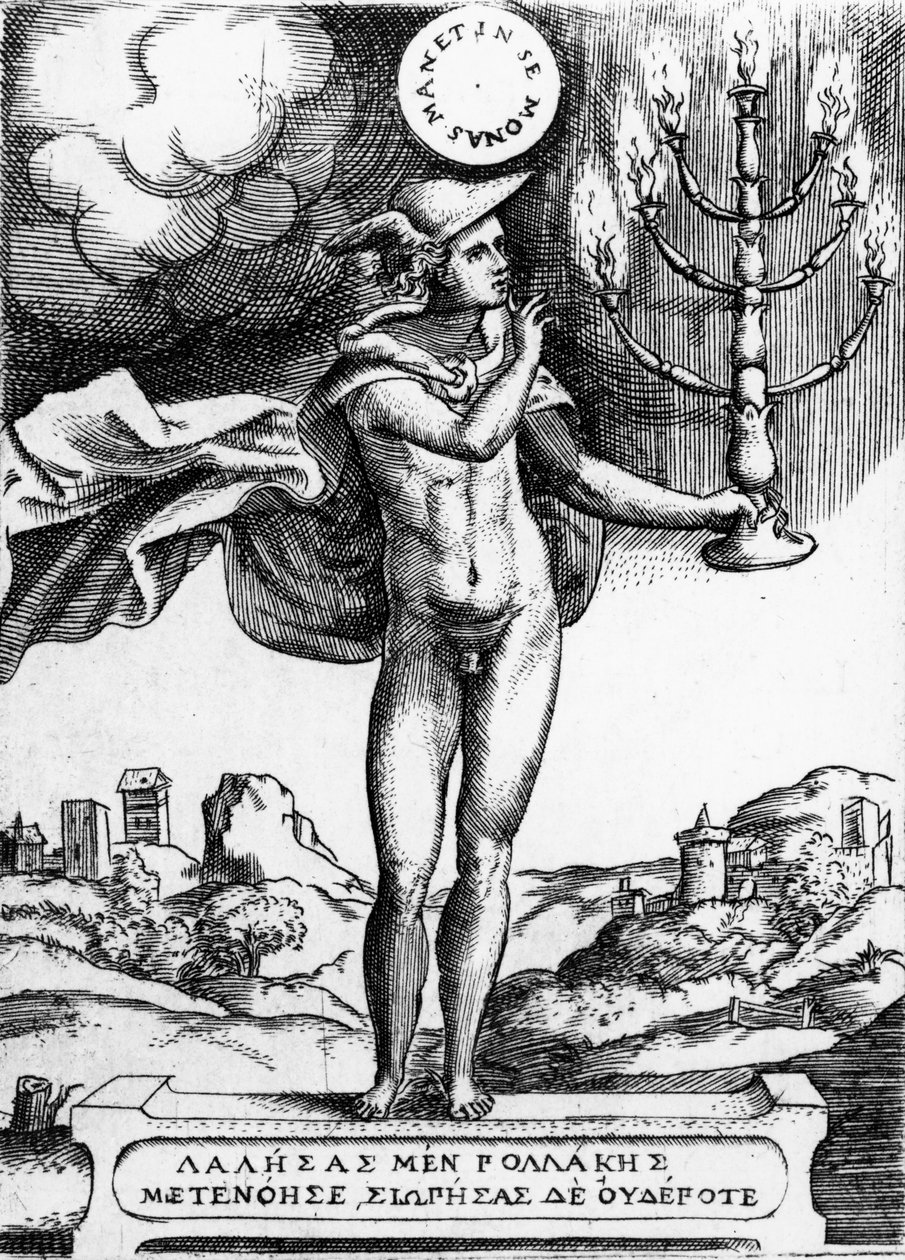Hermes, 1555 (gravyr) av Giulio Bonasone