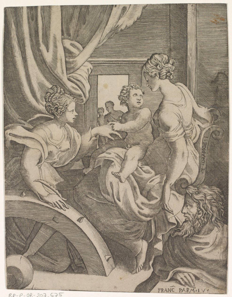 Mystiska äktenskap av Saint Catherine av Giulio Bonasone