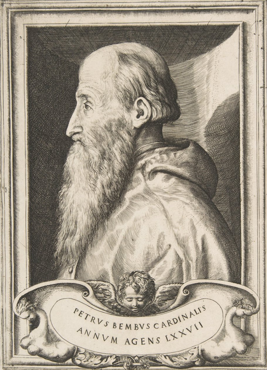 Porträtt av kardinal Pietro Bembo vänd åt vänster, 1572. av Giulio Bonasone
