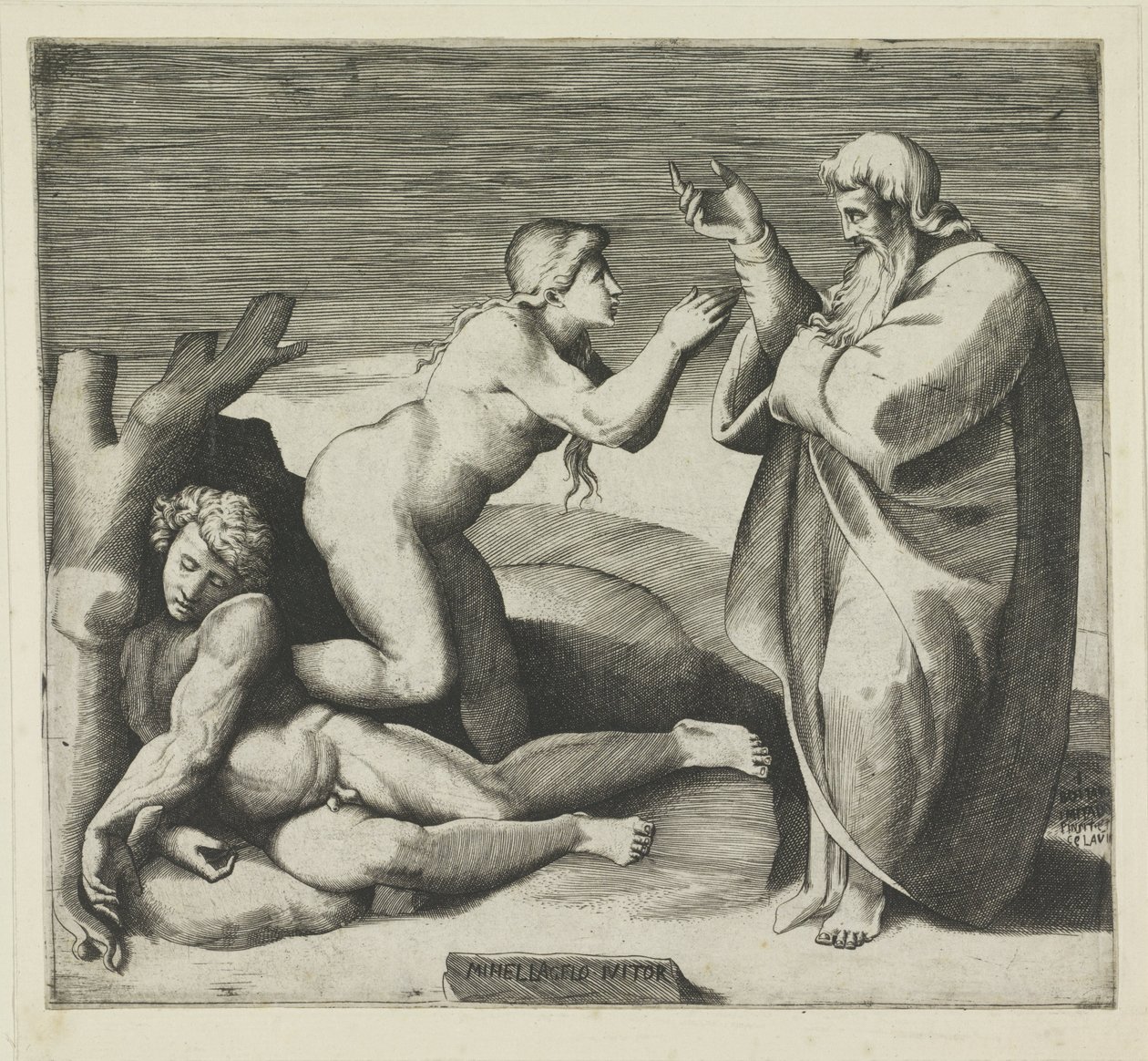 Evas skapelse av Giulio Bonasone
