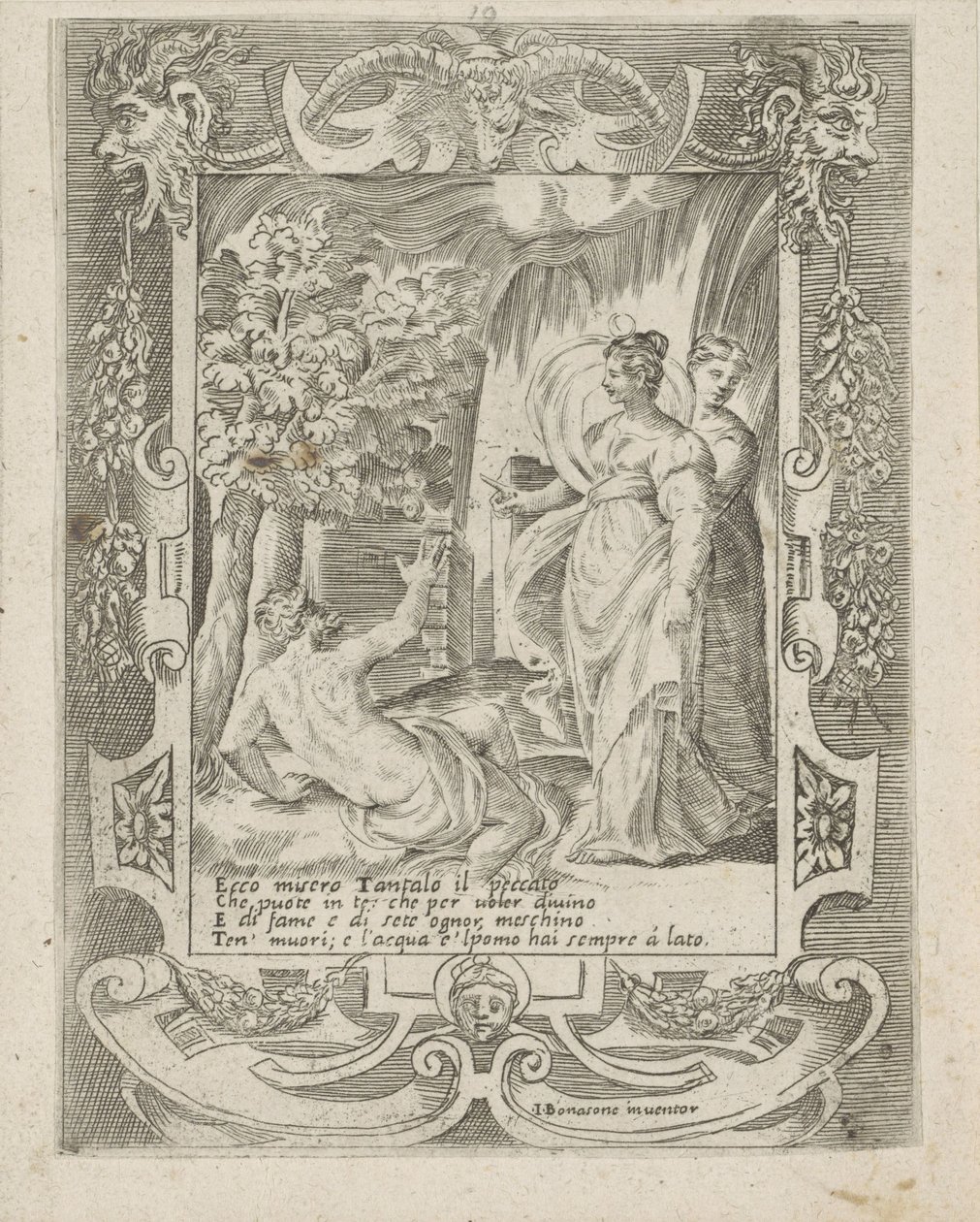 Tantalus pratar med Diana Juno