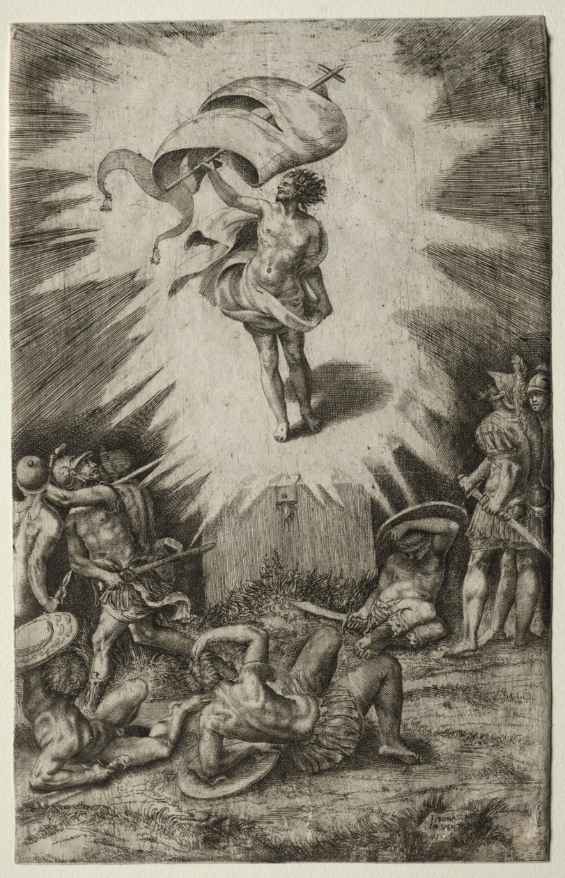 Uppståndelsen, 1561. av Giulio Bonasone