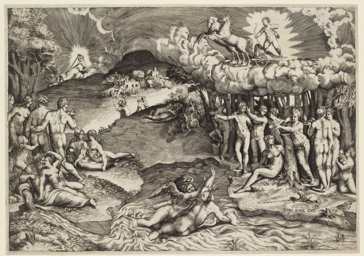 Kärlekens triumf, 1545 av Giulio Bonasone