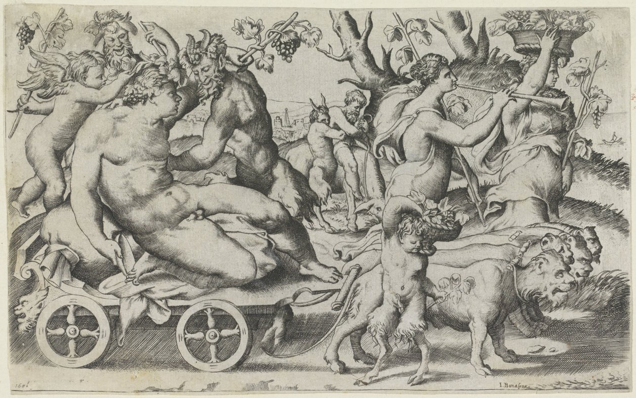Triomf van Bacchus av Giulio Bonasone