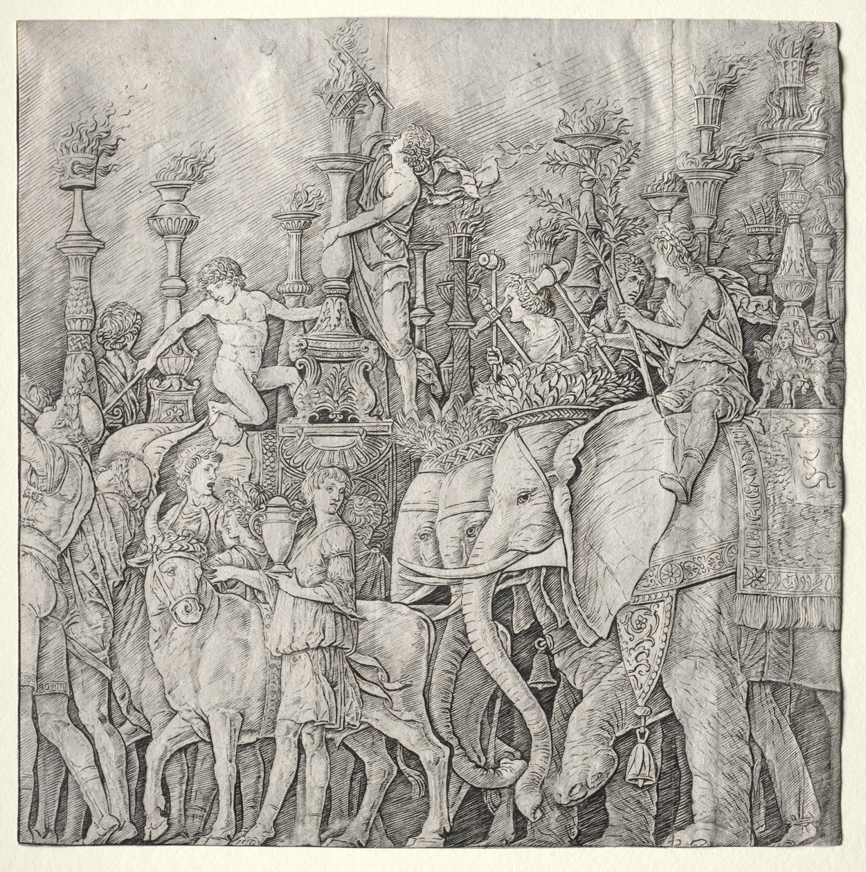 Caesars triumfer: elefanterna, ca. 1485-1490. av Giulio Campagnola