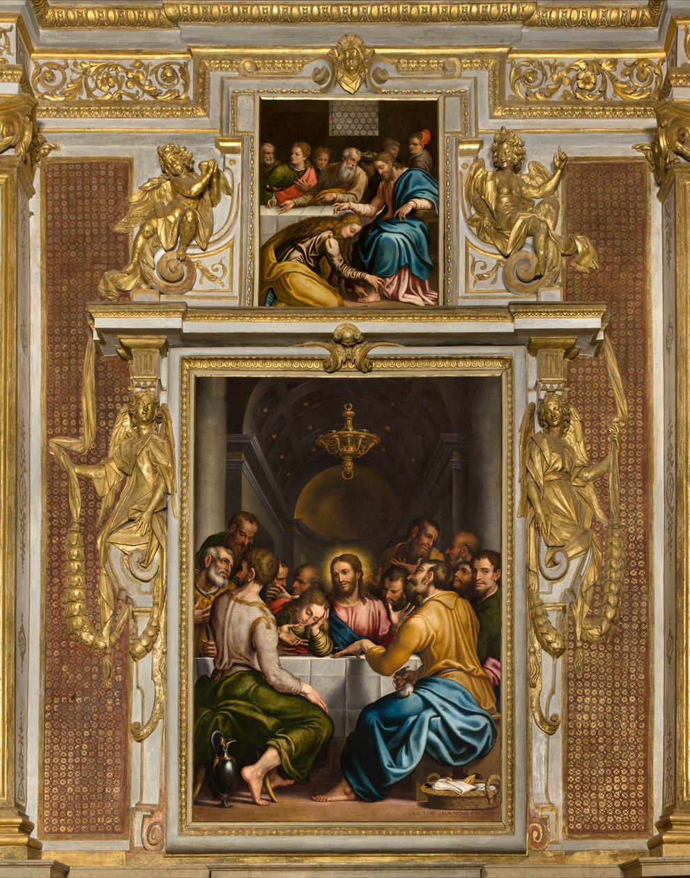 Chapel of the SS Sacramento, andra spann norra sidan, Giulio Campi, Nattvarden 1569, Giulio Campi, Nattvarden i Simones hus 1569 av Giulio Campi
