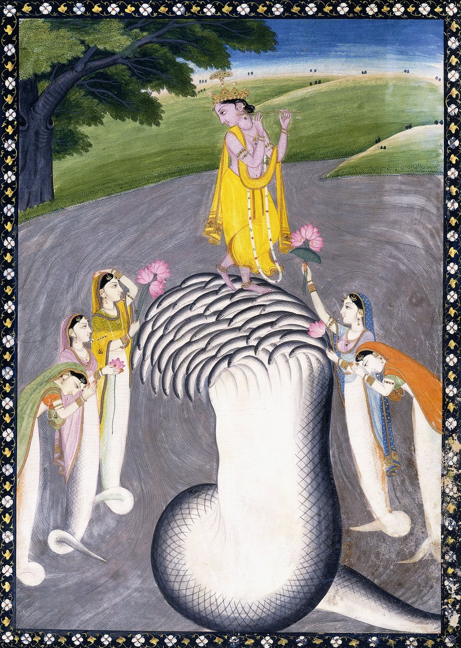 Krishna Quelling the Hydra-headed Snake, c.1790 av Giulio Carlini