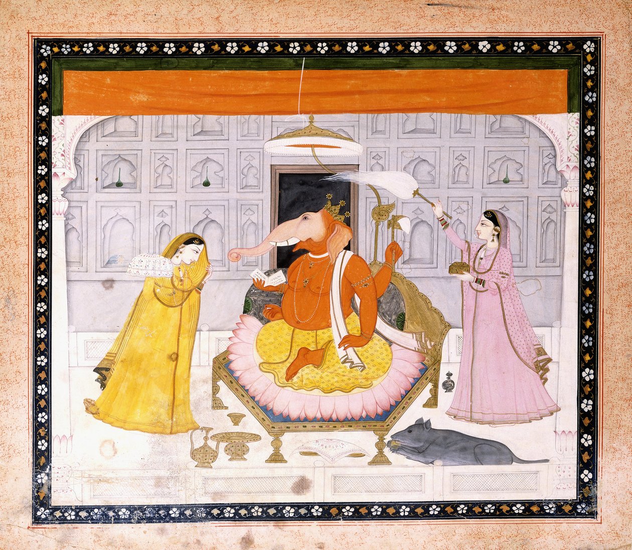 Tillbedjan av Ganesh, ca 1790 av Giulio Carlini