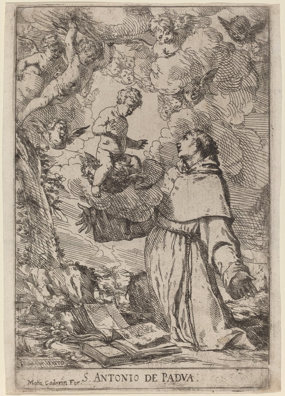 Sankt Antonius av Padua av Giulio Carpioni