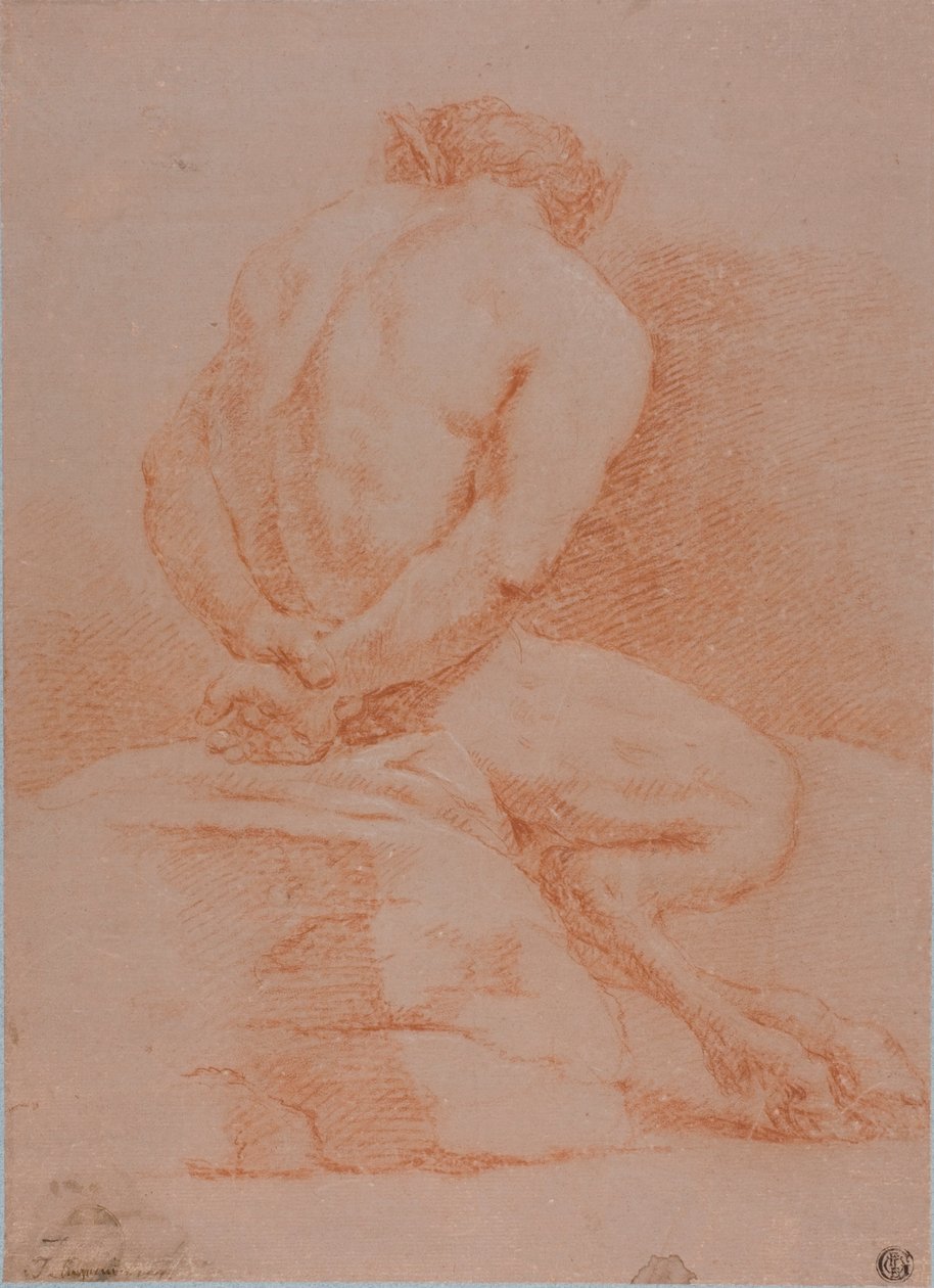 Satyr (bakifrån) av Giulio Carpioni