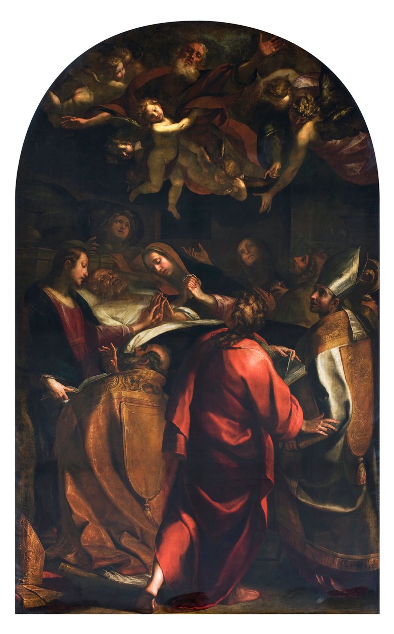 Sankt Josefs lidande (Agony of St Joseph) Målning av Giulio Cesare Procaccini (1574-1625) 1616 Privatsamling av Giulio Cesare Procaccini