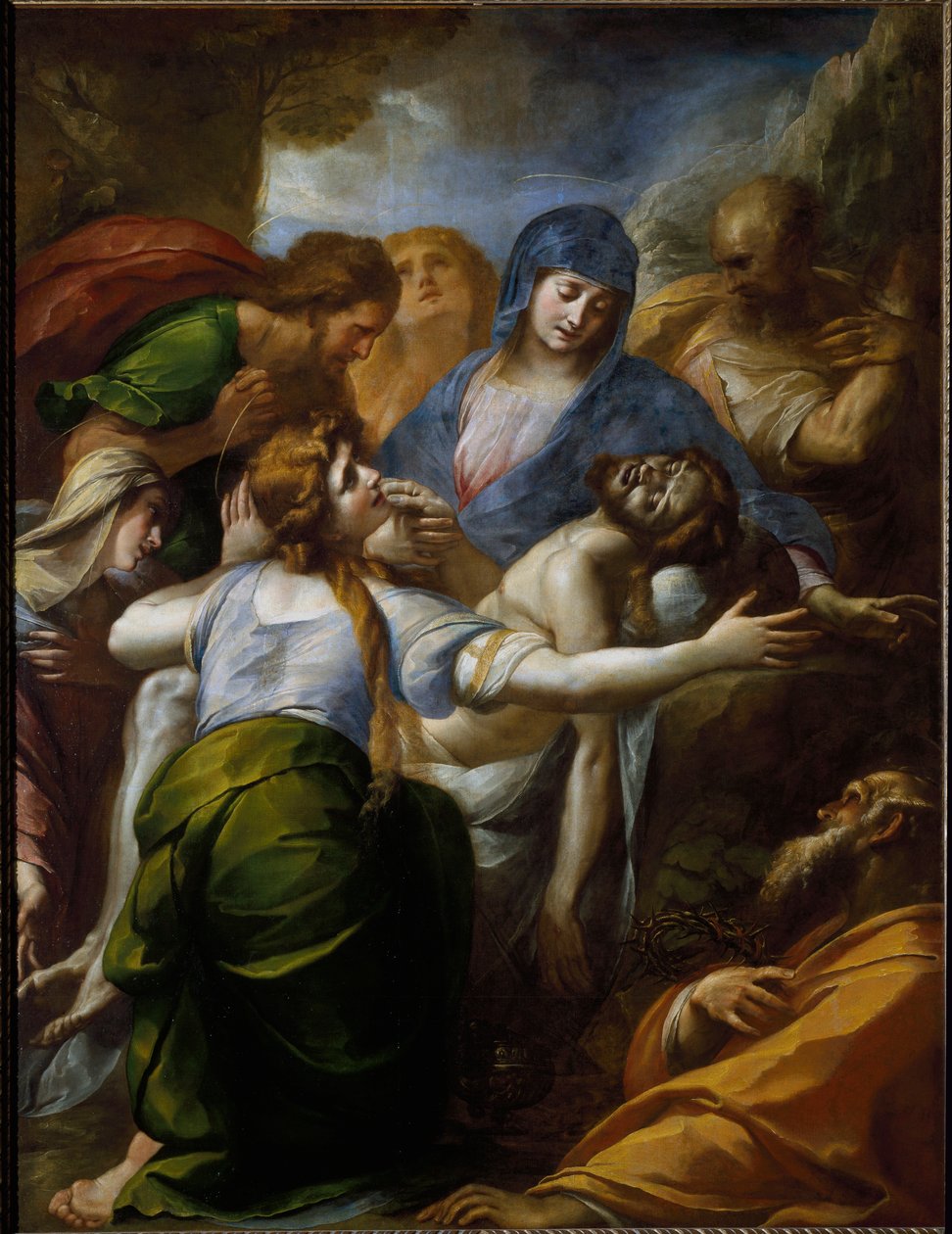 Pieta. Klagoång om Kristi död. (Målning av Giulio Cesare Procaccini