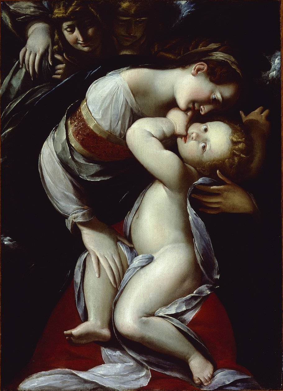 Jungfru och barn med änglar, c.1610 av Giulio Cesare Procaccini