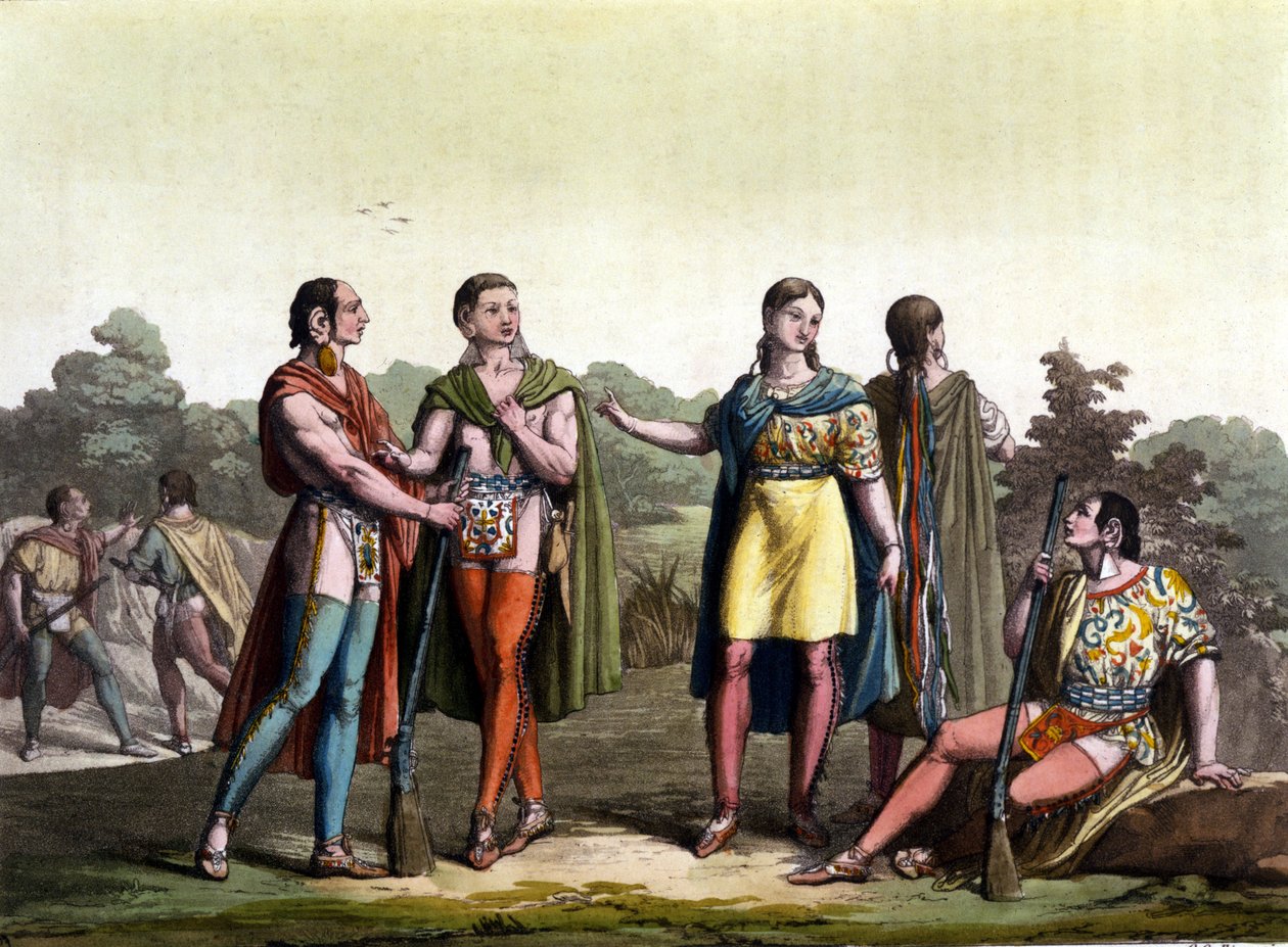 Indianerna i Kanada (acadianerna) i "The Ancient and Modern Costume"" av Giulio Ferrario