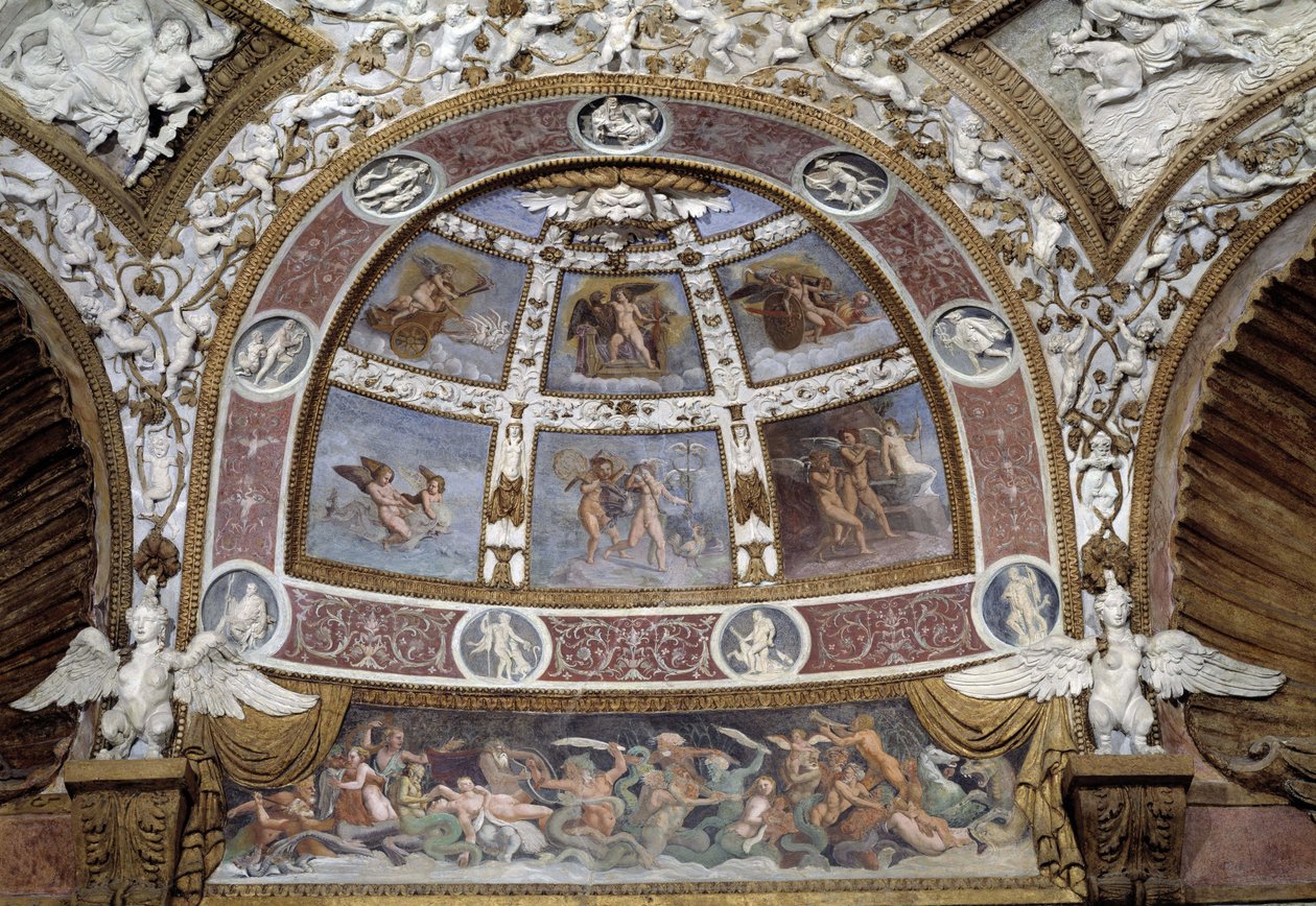 Bezel från taket i örnsalen i Té-palatset i Mantua av Giulio Romano