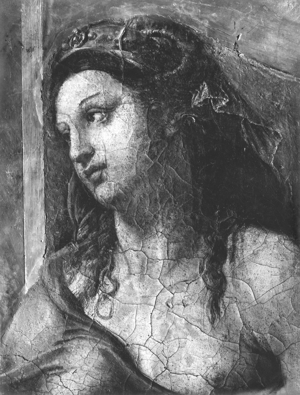 Clemency, en av de två dygderna kring Pope St. Clement I (1-97) Raphael Rooms (detalj) (se även 252786, 252787, 252788) av Giulio Romano