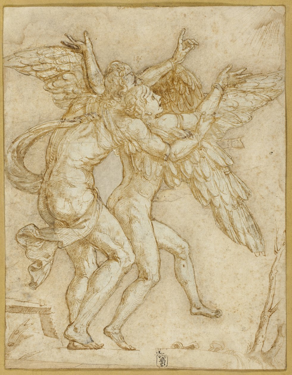 Daedalus och Ikaros av Giulio Romano