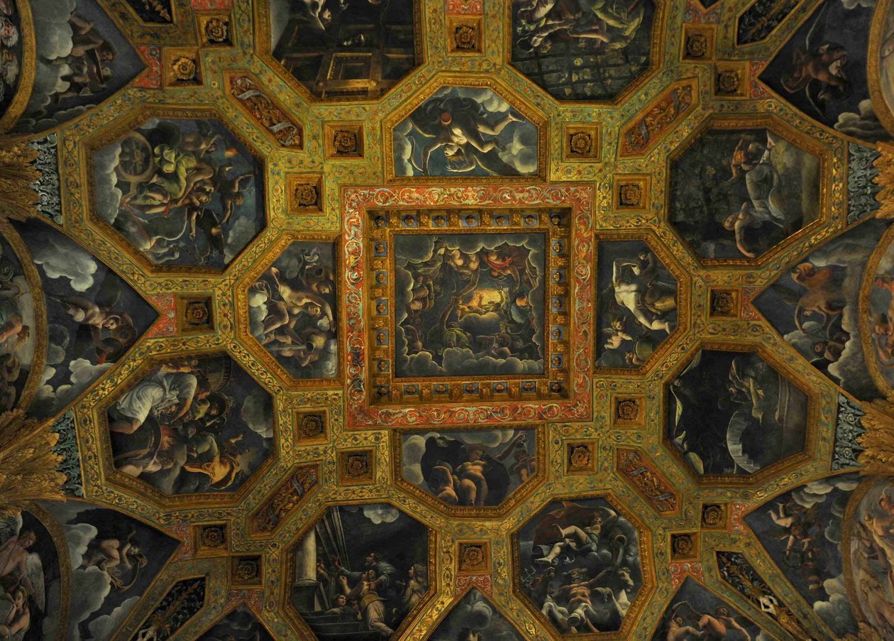 Freskdetalj från Chamber of Amor and Psyche, 1526-1534 av Giulio Romano