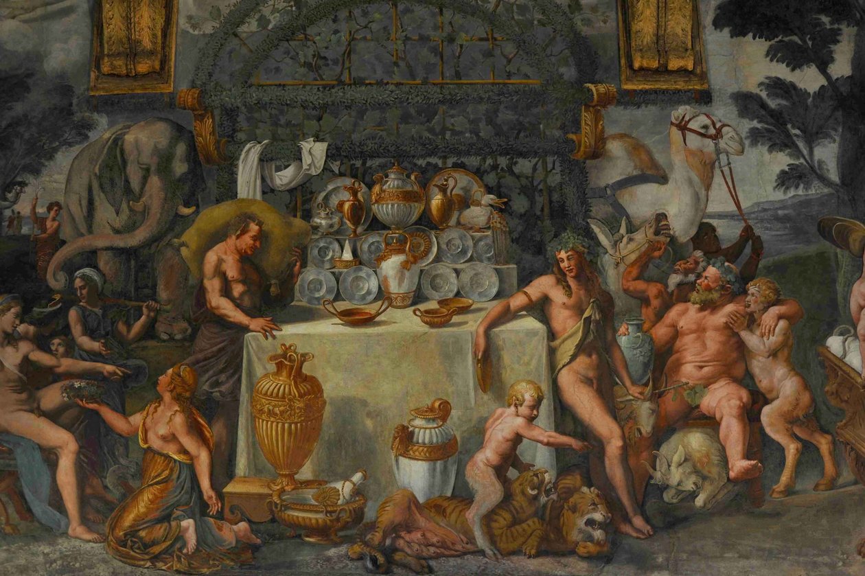 Freskdetalj från Chamber of Amor and Psyche, 1526-1534 av Giulio Romano