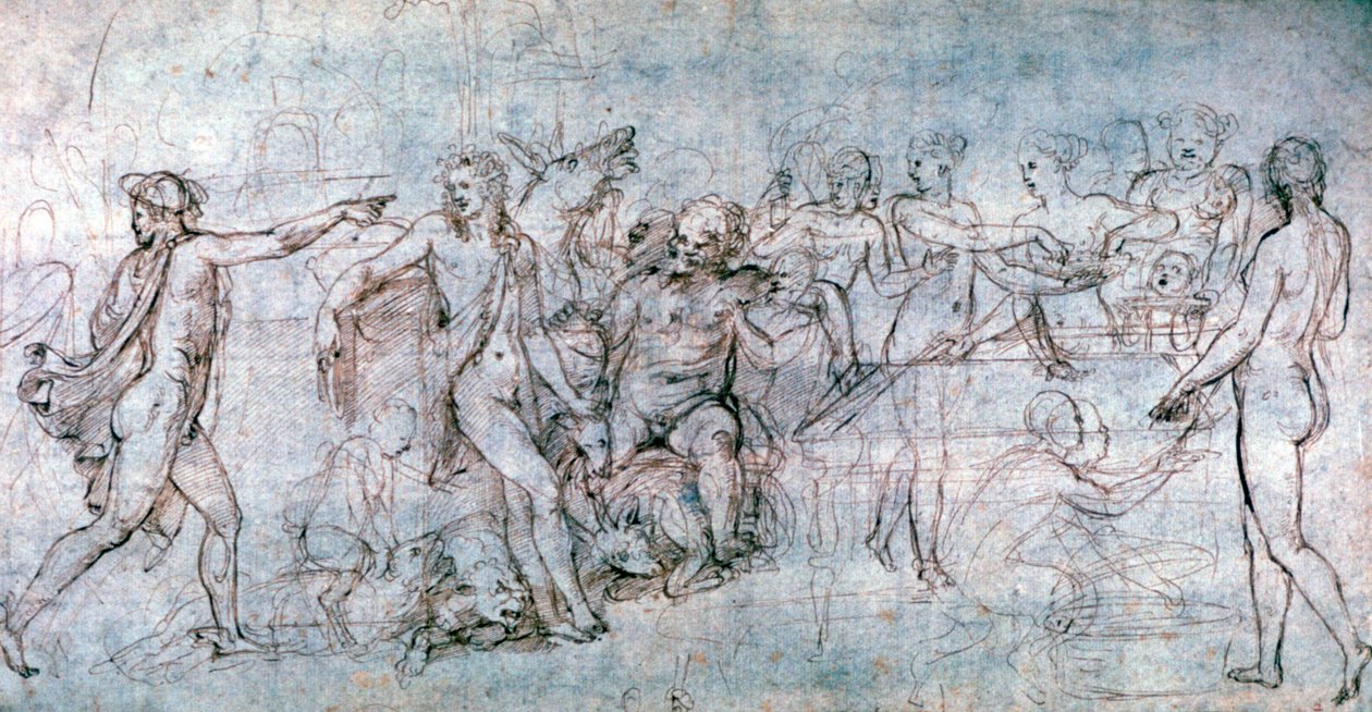 Amors och Psyches bröllopsfest, c1520-1546 av Giulio Romano