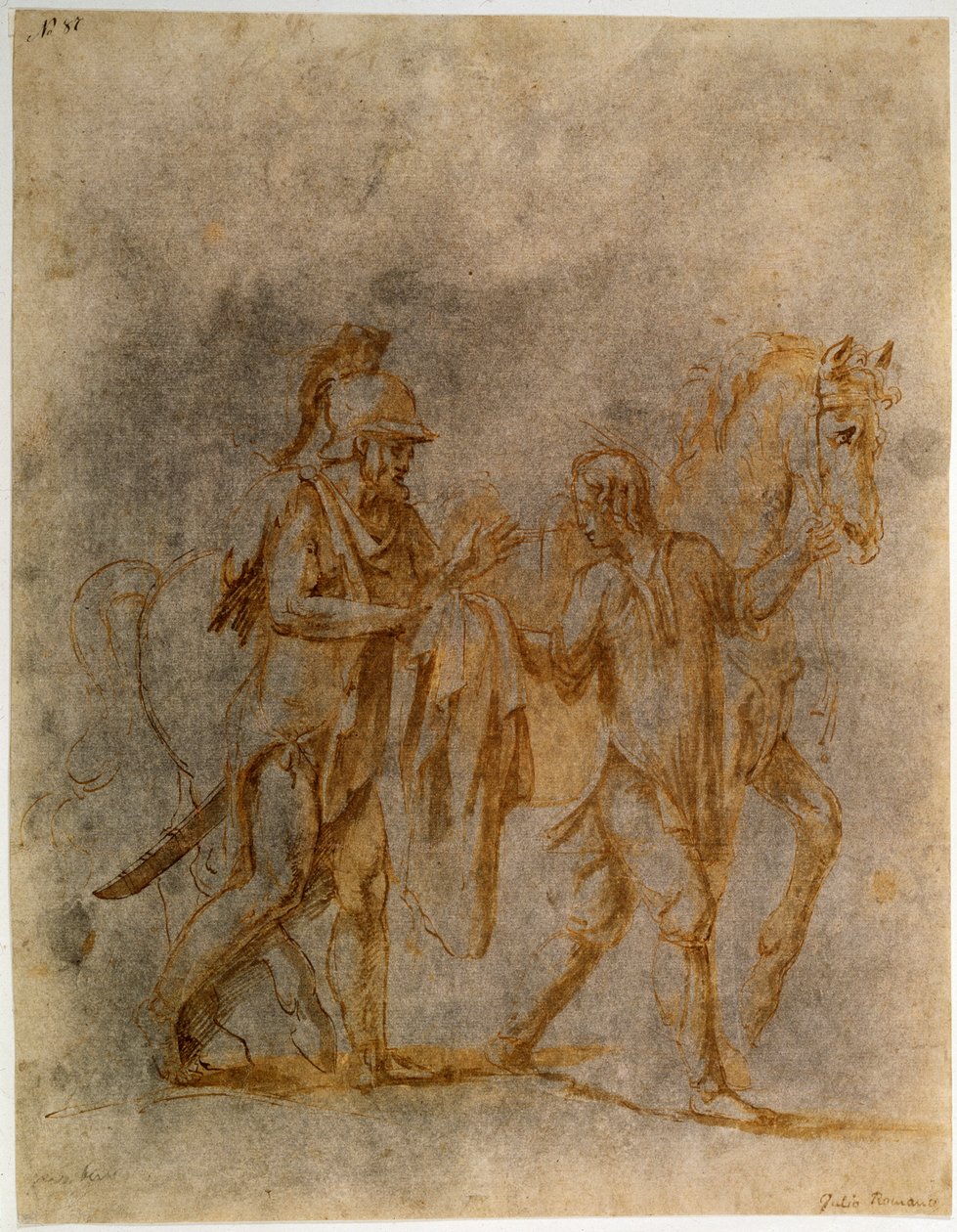 Sankt Martin och en tiggare, tidigt 1500-tal av Giulio Romano