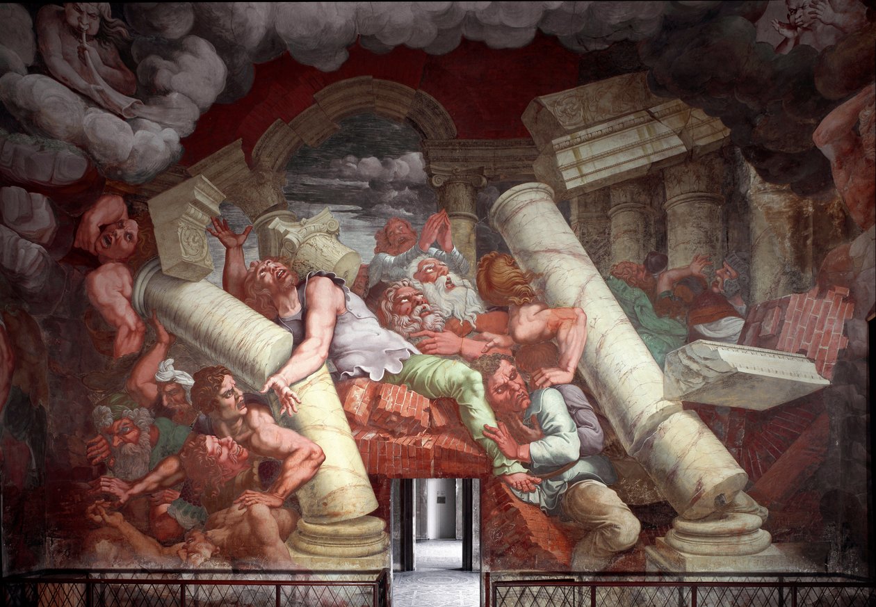 Geanternas (eller titanernas) fall av Giulio Romano
