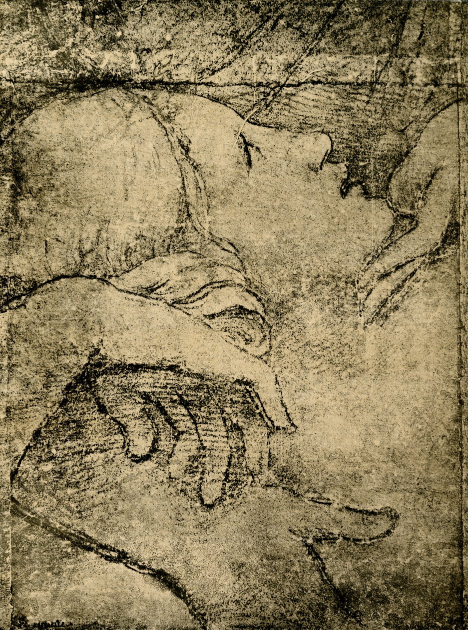 Venus, smickrad av Adonis av Giulio Romano