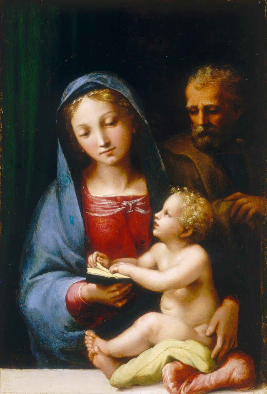 Hellige Familieswed av Giulio attr. to Romano