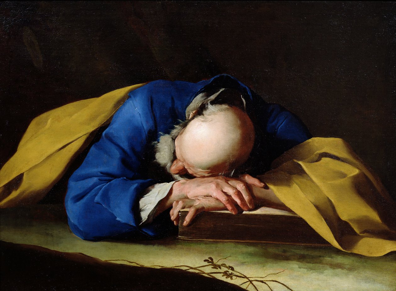 St Peter eller St. Jerome Sleeping, ca 1735-39 av Giuseppe Antonio Petrini
