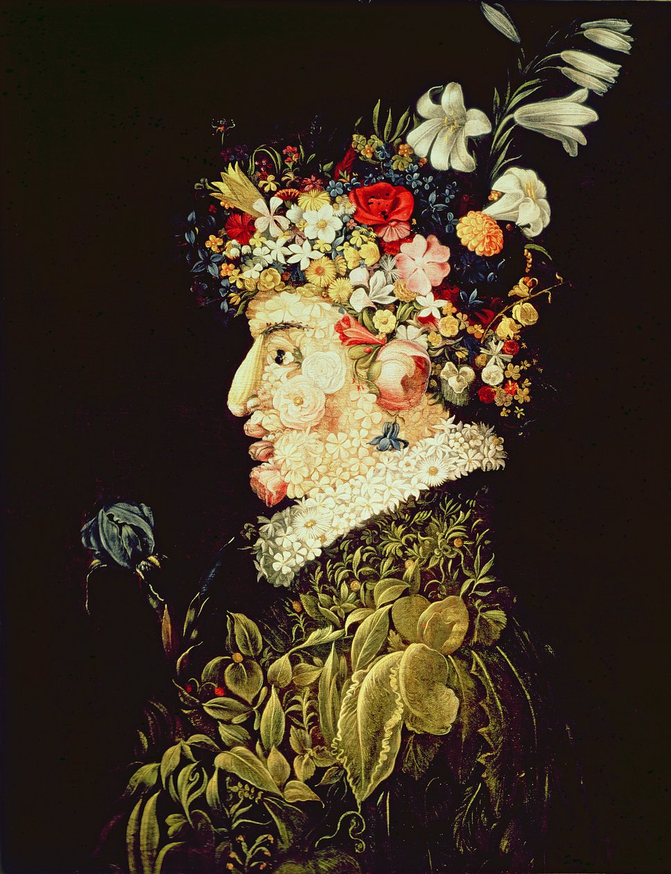 Fjäder (olja) av Giuseppe Arcimboldo