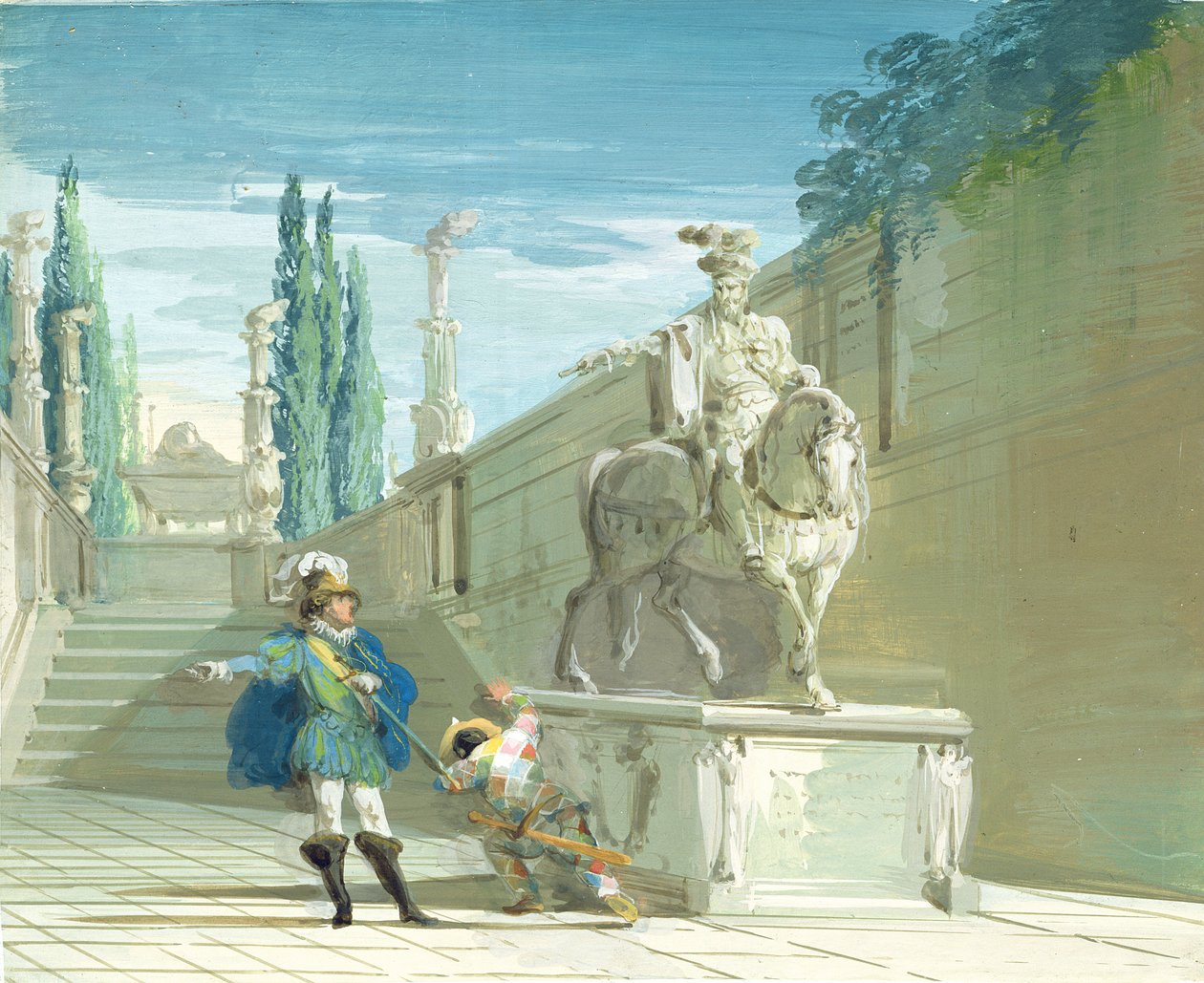 Don Juan, Utmaningen (wc på papper) av Giuseppe Bernardino Bison