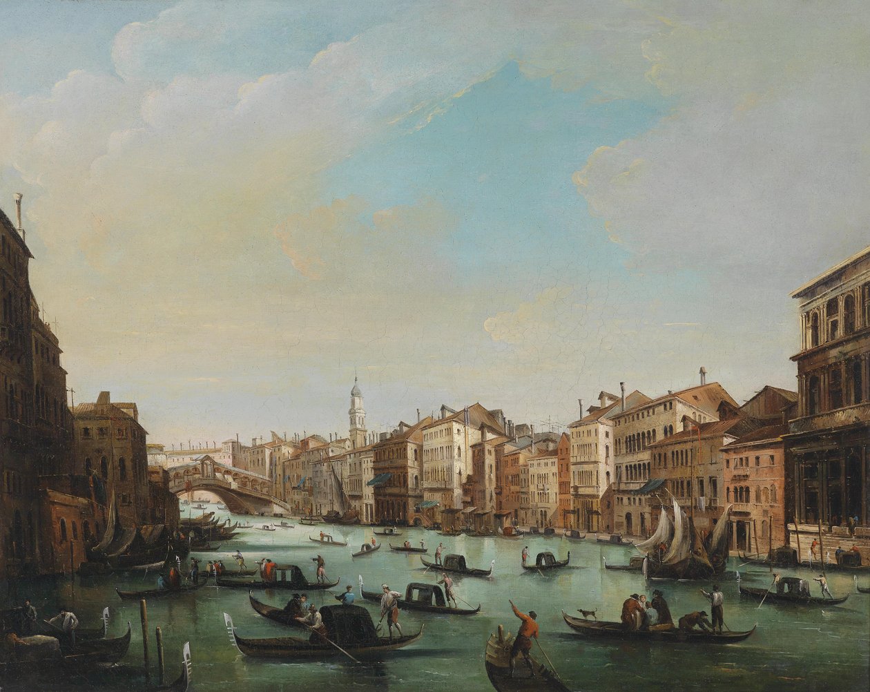 Venedig, Ansicht vom Canal Grande mit der Rialto Brück av Giuseppe Bernardino Bison