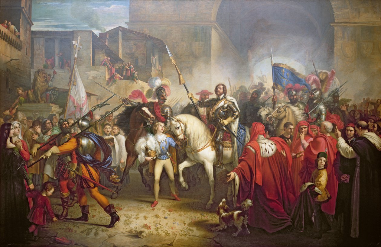Karl VIII:s (1470-98) intåg i Florens 1494 av Giuseppe Bezzuoli