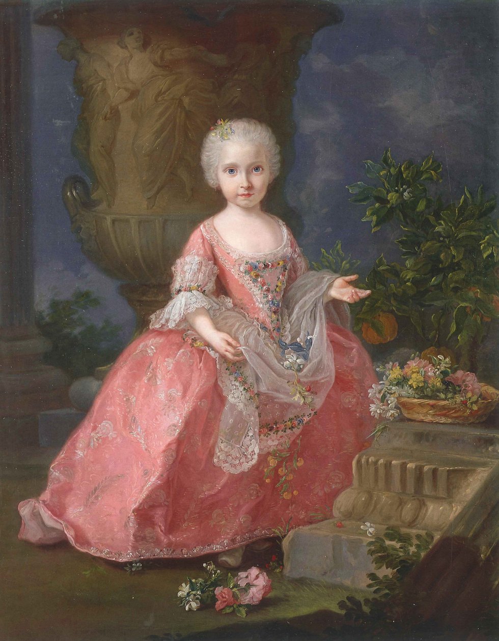 Porträtt av Infanta Maria Luisa av Spanien (1745-1792) av Giuseppe Bonito
