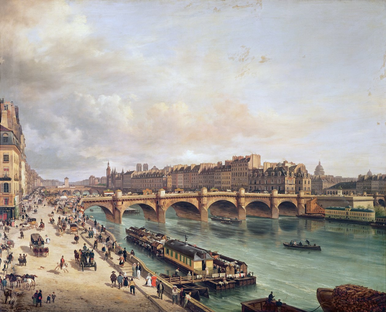 Utsikt över Pont Neuf, 1832 av Giuseppe Canella
