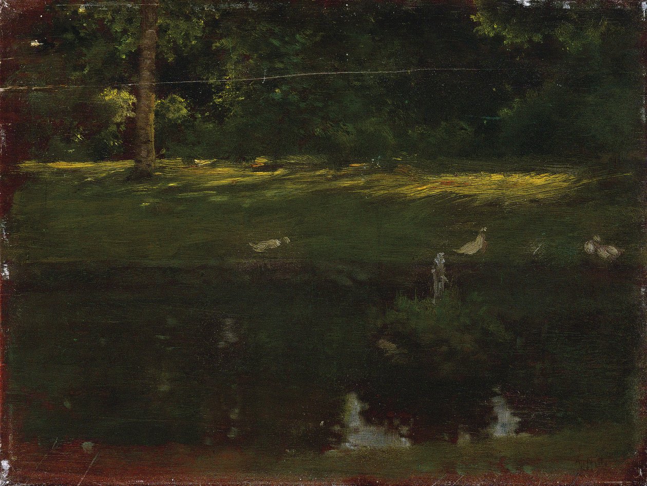 Dammen i Bois de Boulogne, ca 1875 av Giuseppe de Nittis